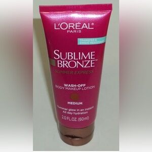 L'oreal Sublime Bronze MEDIUM  Wash-Off Body Makeup Lotion 2 oz/60mL New